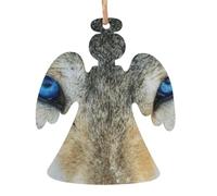 Blue Eyes Wolf Christmas Wooden Ornaments Xmas Tree Decorations Pendant With Rope New Year Home Holiday Party