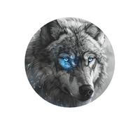 Blue Eyes Wolf Decorative Round Magnets, Strong Magnetic Stickers, Full Print Art For Home Kitchen Office Use