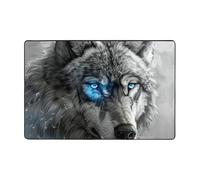 Blue Eyes Wolf Door Mats Indoor Outdoor Perfect Dust Grabbing Doormats Kitchen Entrance Front Door