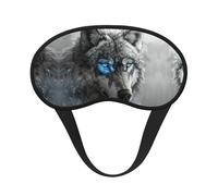 Blue Eyes Wolf Elastic Band Eye Mask for Sleeping, Blackout Sleep Mask Block Light, Comfortable Travel Nap