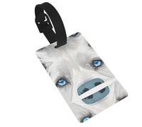 Blue Eyes Wolf Print 5pcs Luggage Tags for Suitcases,Cute Suitcase Tag Identifiers for Baggage Tag for Cruise Airport Travel PVC