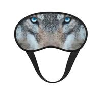 Blue Eyes Wolf Print Adults Washable Eye Mask for Sleeping Light Blocking Nap for Night Rest Cover