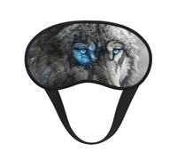 Blue Eyes Wolf Print Adults Washable Eye Mask for Sleeping Light Blocking Nap for Night Rest Cover