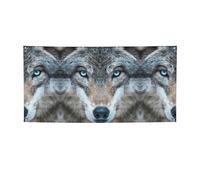 Blue Eyes Wolf Print Banner Party Backdrops For New Year Graduation Wedding Birthday Party Decor