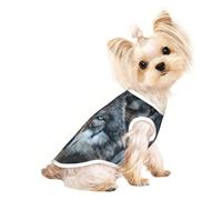 Blue Eyes Wolf Print Dog Shirt Summer Lightweight Pet T Shirts Soft Breathable Stretchy Cats Dogs Tee Shirt