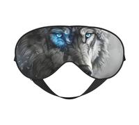 Blue Eyes Wolf Print Eye Mask,Silk-Like Sleep Mask,Night Sleeping Mask for Men Women,for Sleep Relaxation