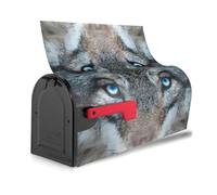 Blue Eyes Wolf Print Fashion mailbox cover Magnetic Mailbox Cover Waterproof Unique Easy Installation