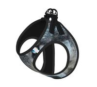 Blue Eyes Wolf Print Harness Leash Set For Cat Dog, Reflective Adjustable Escape-Proof Vest Lead With Soft Breathable Mesh, For Small Pets And Kitten Puppy