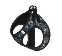 Blue Eyes Wolf Print Small Dog Cat Pet Leash Vest Harness, Reflective Vest For Outdoor Walk Hike