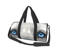 Blue Eyes Wolf Print Travel Duffel Bag, Foldable Gym Bag Overnight Weekend Bags for Women, Large Holdall Bag Cabin Bag for Sports and Travel
