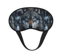 Blue Eyes Wolf Print Unisex Blackout Sleep Mask Comfortable Eye Mask for Travel Meditation Sleep Travel