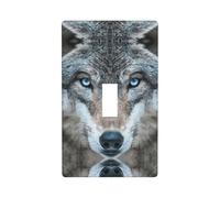 Blue Eyes Wolf Print Wall Plate, Acrylic Back Panel Or Plate, Protect Wall from Finger Prints