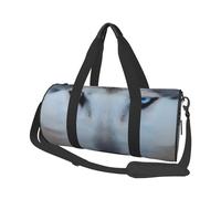 Blue Eyes Wolf Printed Sports Gym Bag with Wet Pocket & Shoes Compartment, Travel Duffel Bag for Men Women