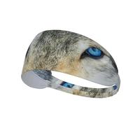 Blue Eyes Wolf Printing One-Pack Comfortable Elastic Exercise Headband Athletic Band 4.3 * 13.4in Soft And Breathable