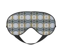 Blue Eyes Wolf Printing Soft Eye Mask Reversible Cover for Travel Adjustable Strap Blackout Sleep