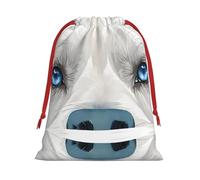 Blue Eyes Wolf Ultra Soft Velvet Gift Bag, Stylish Design, Preferred For Holidays