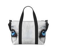 (Blue Eyes Wolf) Waterproof Lightweight Hand Travel Bag - Large Carry-On for 3-5 Day Trips | Air Travel, Sports, Weekend Use | Men & Women (1-Pack)