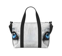(Blue Eyes Wolf) Waterproof Lightweight Hand Travel Bag - Large Carry-On for 3-5 Day Trips | Air Travel, Sports, Weekend Use | Men & Women (1-Pack)