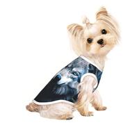 Blue Eyes Wolf1 Print Dog Shirt Summer Pet T-Shirts Stretchy Cats Dogs Tee Shirt Sleeveless Tank Top Dog Vest