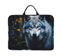 Blue Eyes Wolf1 Print Laptop Sleeve Case 14 Inch, Shockproof Protective Laptop Cover Briefcase Carrying Computer Bag