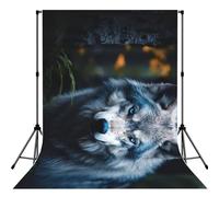 Blue Eyes Wolf1 Print Large 5Ã-7ft Seamless Polyester Fabric Photo Backdrop Curtain for Portrait Photoshoot Party Video