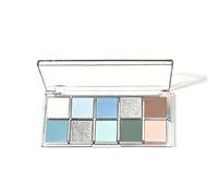 Blue Eyeshadow Palette 10 Colours Green Blue Silver Shimmer & Matte Eye Shadow Pallets for Women Highly Pigmented Blendable Buildable Shades Ocean Breeze Eye Makeup Palette