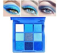 Blue Eyeshadow Palette, Glitter Eye shadow Makeup,Navy Roya Blue Glitter Eyeshadow Shiny Sparkle Shimmer Waterproof Pallete Make Up