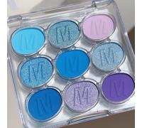 Blue Eyeshadow Palette - Matte Shimmer Glitter Navy blue Purple 9-Color Eye Shadow Palette,Highly Pigmented Shiny Sparkle Royal Blue Eyeshadow Makeup Pallet (Blue)