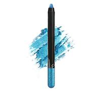 Blue Eyeshadow Stick, Glitter Eyeshadow Pencil with High Colour Payoff, Waterproof Cream Eyeshadow, Long-Lasting Metallic Blue with Glittery Finish, Buildable & Smooth Application