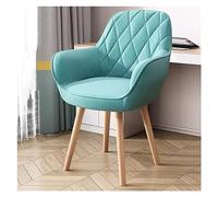 Blue Fabric Swivel Armchair Upholstered Accent Chair with Wood Legs Perfect for Small Spaces Dining Desk & Makeup Rooms Stylish Office Decor
