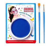 Blue Face Paint Body Paint Kit , SFX Makeup for Fairy Mermaid Cosplay | Water based washable. Non-toxic. Includes 2 professional brushes. Great for alien, monster, ice queen, and fantasy costumes.