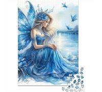 Blue Fairy by Lake1000 Piece Sturdy Cardboard Jigsaw Puzzle Adults Hard Challenging Puzzle Office Break Stress Relief Creative Decoration 38x26cm/1000pcs