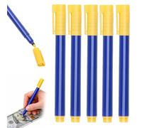 Blue Fake Banknotes Counterfeit Money Checker Pen, Compatible with Various Banknotes, Including US Dollar, Euro, British Pound, Japanese Yen and Korean Won (Pack of 5)