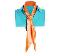 Blue Fake Collar Detachable Dickey and Orange Square Neck Scarf for Adult and Teenager Halloween Costume Cosplay Accessory, Blue and Orange, One size