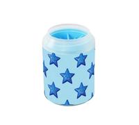 Blue Fake Sequin Stars Portable Pet Foot Cleaner with Silicone Brush Soft Pets Bathing Brush for Small Medium Dogs and Cats limpia patas para perros