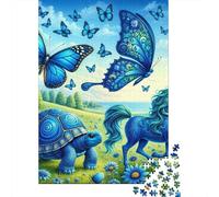 Blue Fantasy Creatures Jigsaw Puzzles Puzzles for Adults Kids. 1000 Piece Impossible Challenge Toy Educational Games Home Decoration for Educational Games Gifts 52x38cm/1000pcs