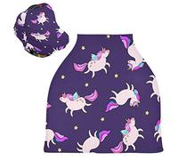 Blue Fat Unicorn Horse Stretchy Baby Car Seat Cover,Canopy Nursing Covers,Soft Breathable Windproof Scarf Changepad for Winter Infant Breastfeeding Boys