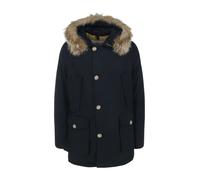 Blue Faux-Fur Trim Hooded Coat - male - Woolrich - Parkas - Blue - M - Coats M