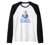 Blue Fearlessly Traditional, trad Wife Conservative Woman Raglan Baseball Tee