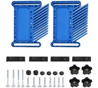 Blue Feather Board for Woodworking Router Tables - ABS Plastic DIY Workshop Safety Guide with 28-Piece Extension Kit, 16.5 x 13 x 1.4 cm Flip-Up Design for Precision Joinery