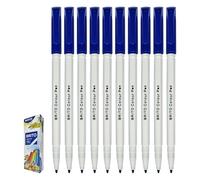 BLUE Felt Tip Colouring Pens, Pack of 10, Fine Point, VMBRIF Colouring Marking, Perfect for Drawing, Drafting Sketching Writing Marking Pens, iVAIDEX