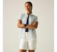 Blue female 16 Regatta Women's Anti-insect Travel Light Short Sleeve Shirt Blue, Size: 16