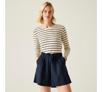 Regatta Women's Shorts Sabela II Cotton Linen Mix Tie Belt Navy