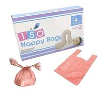 Blue Finch 450 Pack Nappy Fragranced Bag - Tie Handle Baby Nappy Changing Disposable Bags | Scented Bin Adult Waste Sacks | Scented For Dog Poo (3 pack of 150 bags each total 450 bags)