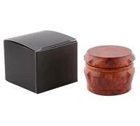 Blue Finch Herb Grinders 63mm Large Size, Wooden Style Grinder for Dry Herb Portable Metal Material with Shovel and Comes in a Black Gift Box, Large Size 63mm (Dark Brown Wooden Style Grinder)