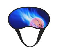 Blue Fire Basketball Ball Print Adjustable Eye Cover for Sleeping, Comfortable, Pressure-Free and Breathable Sleeping Masks