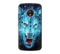 Blue Fire Grim Wolf Case Cover For Motorola Moto G5 Plus