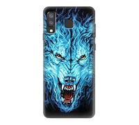 Blue Fire Grim Wolf Case Cover For Samsung Galaxy A8 Star, A9 Star