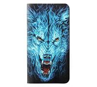 Blue Fire Grim Wolf PU Leather Flip Case Cover For Motorola Moto G8 Power