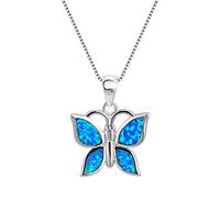 blue fire opal pendant birthstone for women wedding jewelry 925 necklace Made in China